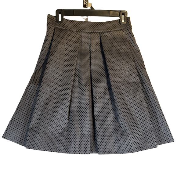 D Exterior Box Pleated Mini Skirt Woman EU 42 W30 Made Italy Side Zip Grey Black - Picture 1 of 13